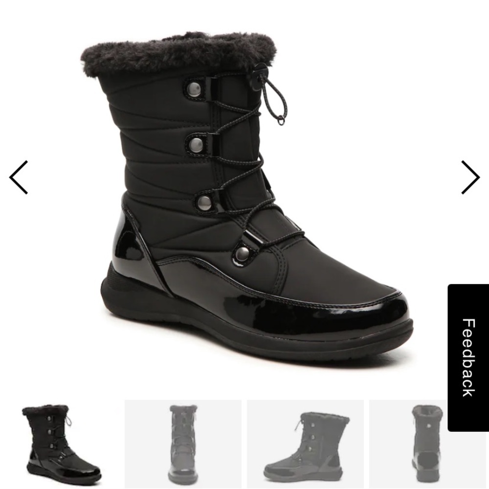 Winter snow boots. Waterproof textile and no slip insole